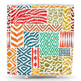 Lofaris Colorful Abstract Vintage Plaid Print Shower Curtain